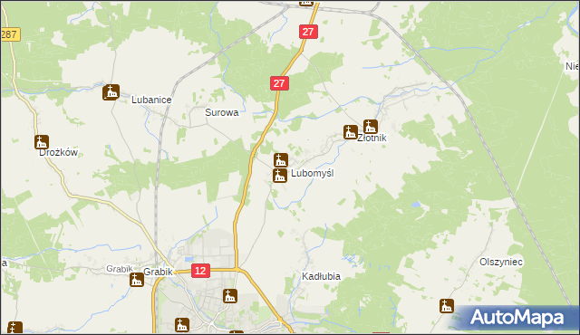 mapa Lubomyśl, Lubomyśl na mapie Targeo