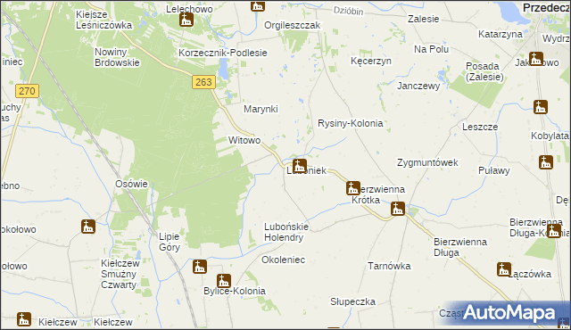 mapa Luboniek, Luboniek na mapie Targeo