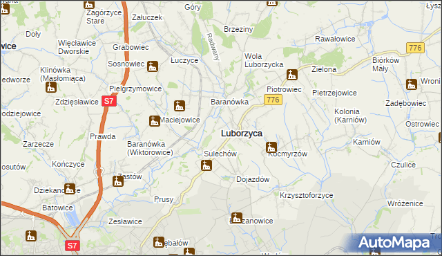 mapa Luborzyca, Luborzyca na mapie Targeo