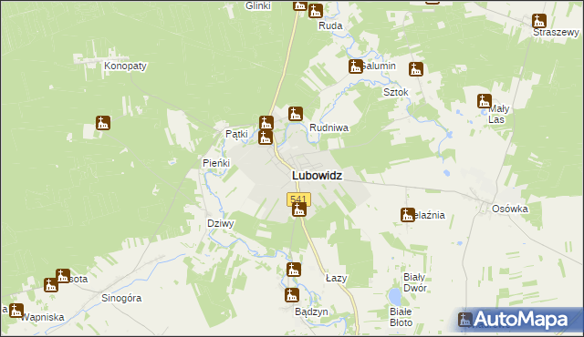 mapa Lubowidz powiat żuromiński, Lubowidz powiat żuromiński na mapie Targeo