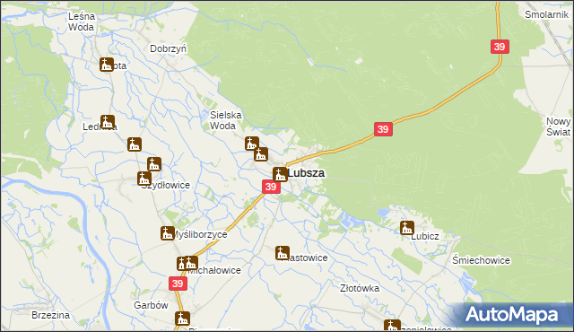 mapa Lubsza powiat brzeski, Lubsza powiat brzeski na mapie Targeo