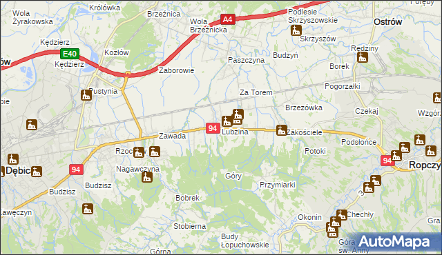 mapa Lubzina, Lubzina na mapie Targeo