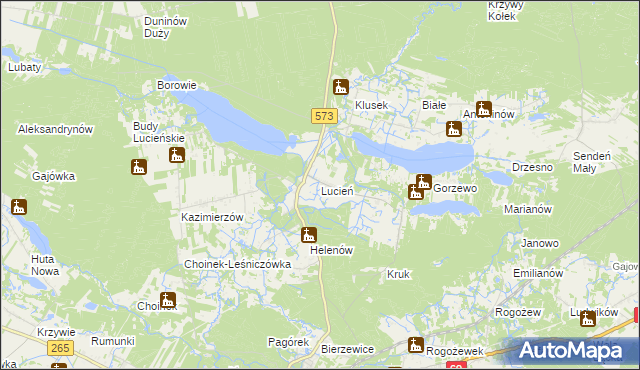mapa Lucień, Lucień na mapie Targeo