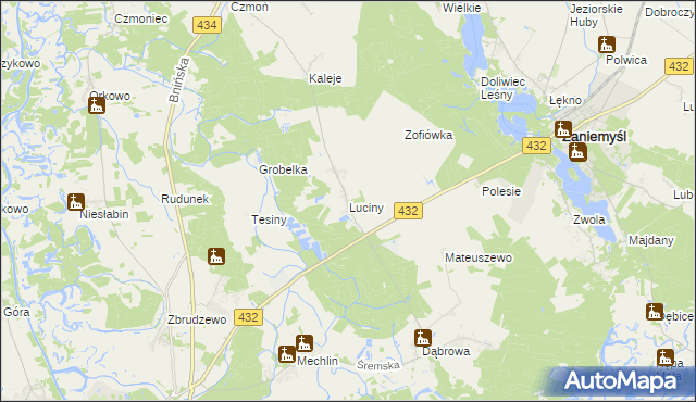 mapa Luciny, Luciny na mapie Targeo