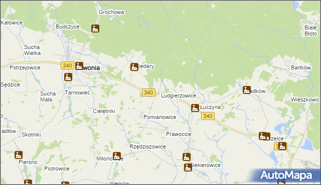 mapa Ludgierzowice, Ludgierzowice na mapie Targeo