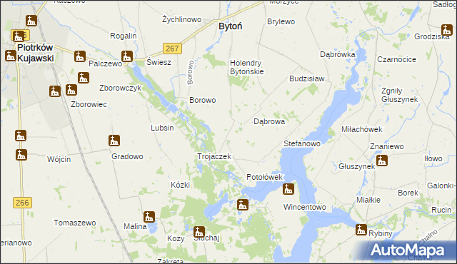 mapa Ludwikowo gmina Bytoń, Ludwikowo gmina Bytoń na mapie Targeo