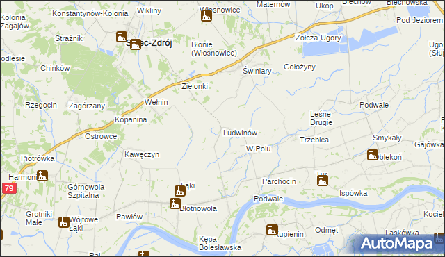 mapa Ludwinów gmina Solec-Zdrój, Ludwinów gmina Solec-Zdrój na mapie Targeo