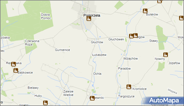 mapa Łukaszew, Łukaszew na mapie Targeo