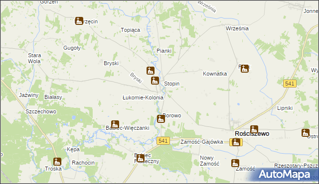 mapa Łukomie gmina Rościszewo, Łukomie gmina Rościszewo na mapie Targeo