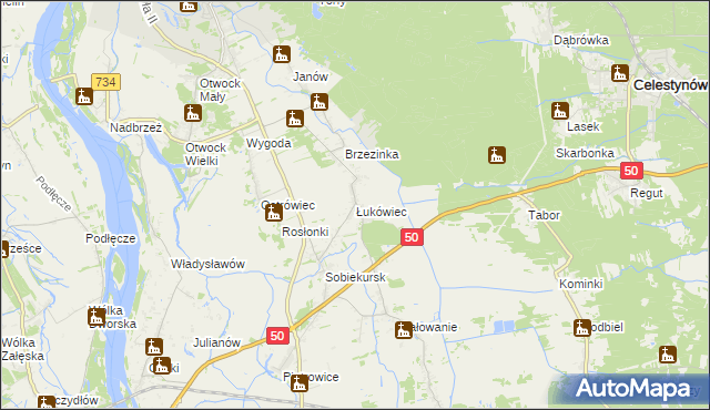 mapa Łukówiec gmina Karczew, Łukówiec gmina Karczew na mapie Targeo