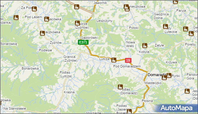 mapa Lutcza, Lutcza na mapie Targeo