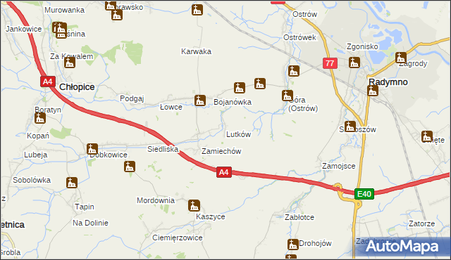 mapa Lutków, Lutków na mapie Targeo