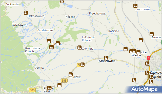 mapa Lutomierz, Lutomierz na mapie Targeo