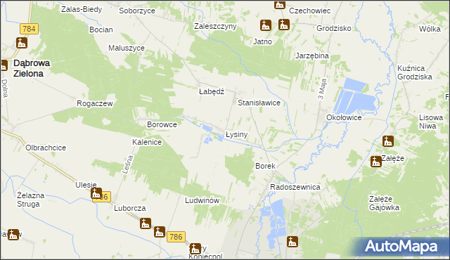 mapa Łysiny gmina Koniecpol, Łysiny gmina Koniecpol na mapie Targeo