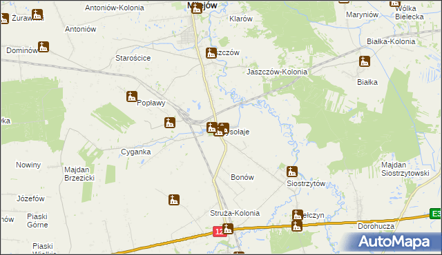 mapa Łysołaje, Łysołaje na mapie Targeo