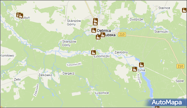 mapa Łysomiczki, Łysomiczki na mapie Targeo