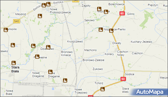 mapa Machcino, Machcino na mapie Targeo