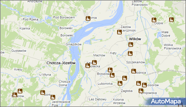 mapa Machów, Machów na mapie Targeo
