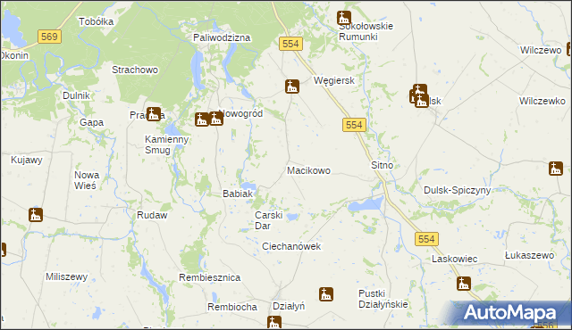 mapa Macikowo, Macikowo na mapie Targeo