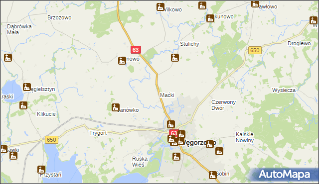 mapa Maćki, Maćki na mapie Targeo