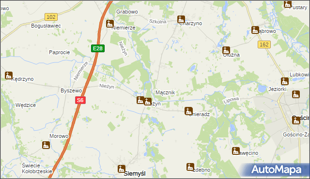 mapa Mącznik gmina Siemyśl, Mącznik gmina Siemyśl na mapie Targeo