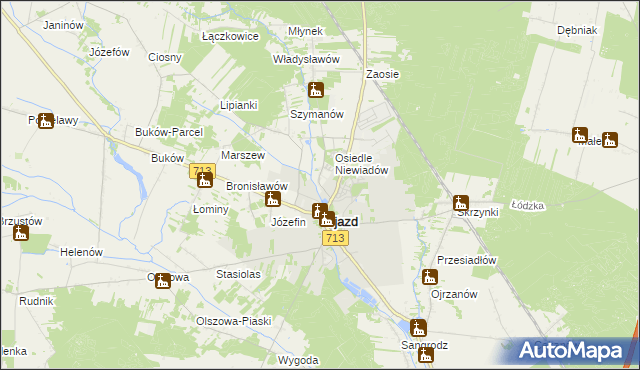 mapa Mącznik gmina Ujazd, Mącznik gmina Ujazd na mapie Targeo
