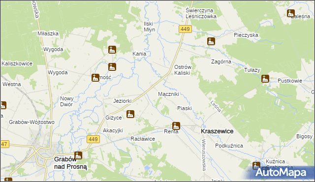 mapa Mączniki gmina Kraszewice, Mączniki gmina Kraszewice na mapie Targeo