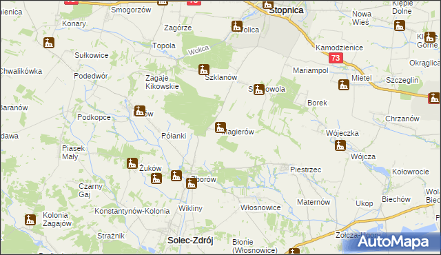 mapa Magierów gmina Solec-Zdrój, Magierów gmina Solec-Zdrój na mapie Targeo