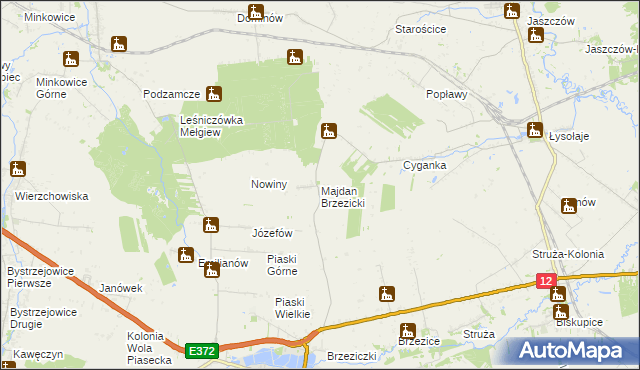 mapa Majdan Brzezicki, Majdan Brzezicki na mapie Targeo