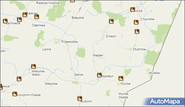 mapa Majdan gmina Dołhobyczów, Majdan gmina Dołhobyczów na mapie Targeo