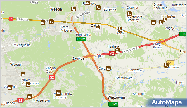 mapa Majdan gmina Wiązowna, Majdan gmina Wiązowna na mapie Targeo