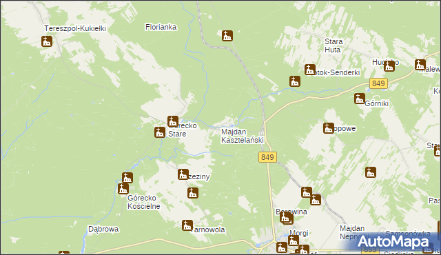 mapa Majdan Kasztelański, Majdan Kasztelański na mapie Targeo