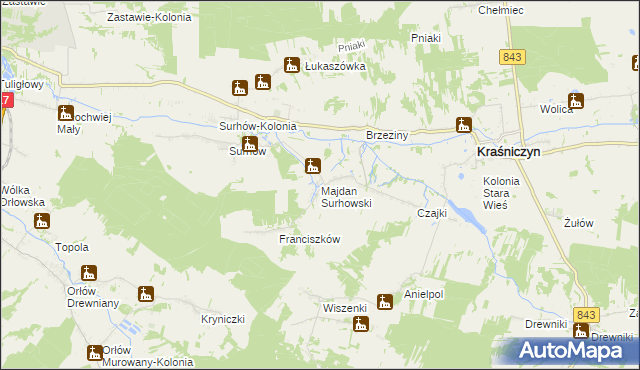 mapa Majdan Surhowski, Majdan Surhowski na mapie Targeo