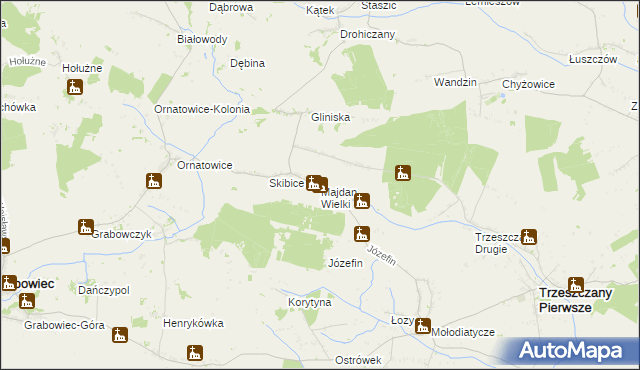 mapa Majdan Wielki gmina Trzeszczany, Majdan Wielki gmina Trzeszczany na mapie Targeo