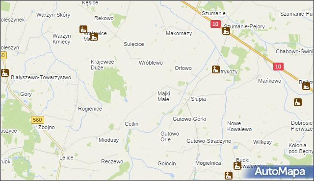 mapa Majki Małe, Majki Małe na mapie Targeo