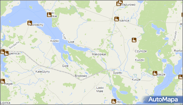 mapa Makosieje, Makosieje na mapie Targeo