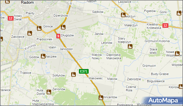 mapa Maków Nowy, Maków Nowy na mapie Targeo