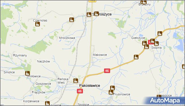 mapa Makowice gmina Skoroszyce, Makowice gmina Skoroszyce na mapie Targeo