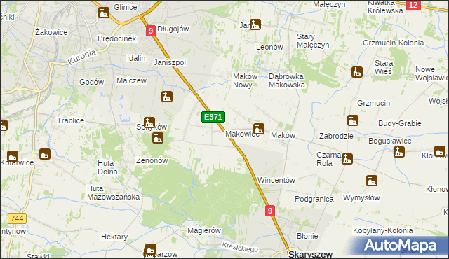 mapa Makowiec, Makowiec na mapie Targeo