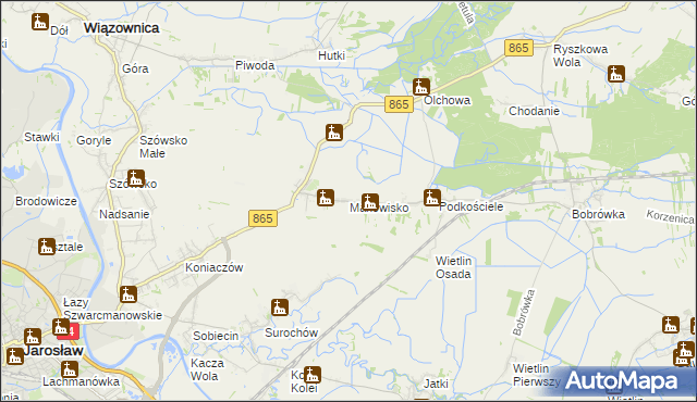 mapa Makowisko gmina Jarosław, Makowisko gmina Jarosław na mapie Targeo