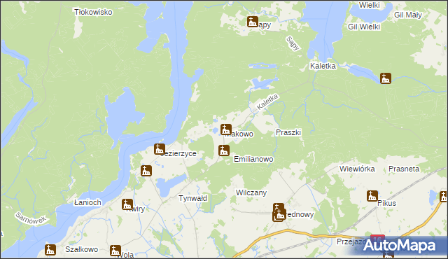 mapa Makowo gmina Iława, Makowo gmina Iława na mapie Targeo