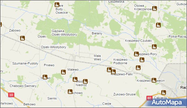 mapa Mała Wieś gmina Raciąż, Mała Wieś gmina Raciąż na mapie Targeo