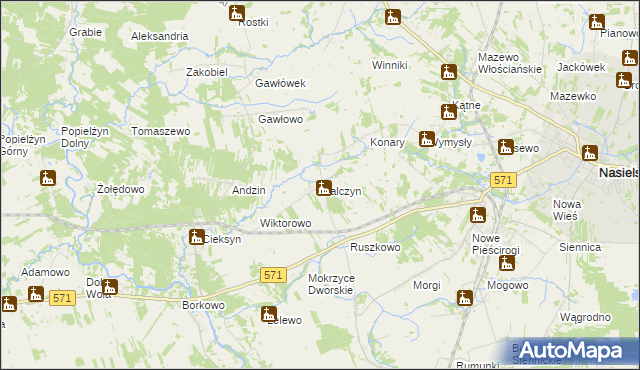mapa Malczyn, Malczyn na mapie Targeo