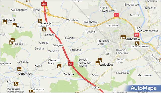 mapa Maleniska gmina Pawłosiów, Maleniska gmina Pawłosiów na mapie Targeo