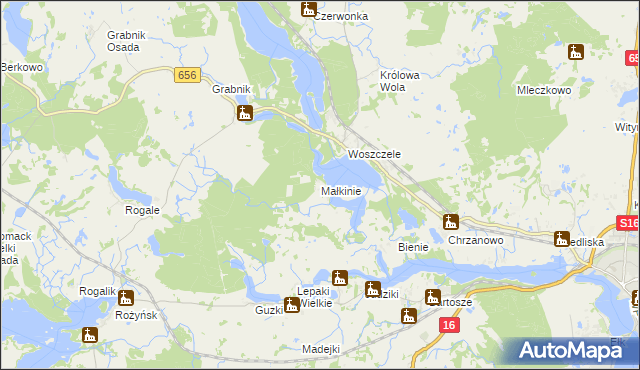 mapa Małkinie, Małkinie na mapie Targeo