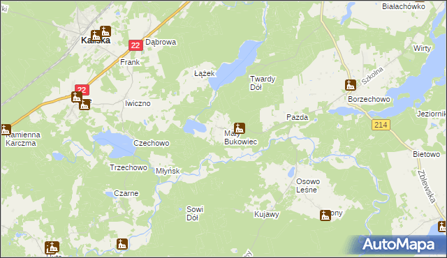 mapa Mały Bukowiec, Mały Bukowiec na mapie Targeo