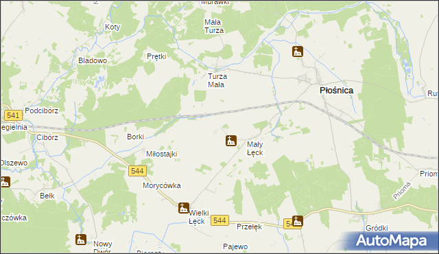 mapa Mały Łęck Osada, Mały Łęck Osada na mapie Targeo