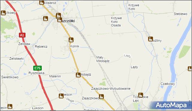 mapa Mały Miłobądz, Mały Miłobądz na mapie Targeo