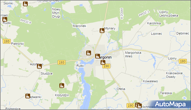 mapa Margonin, Margonin na mapie Targeo