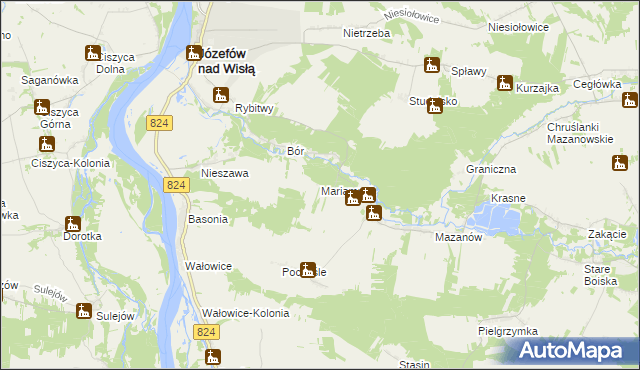 mapa Mariampol gmina Józefów nad Wisłą, Mariampol gmina Józefów nad Wisłą na mapie Targeo
